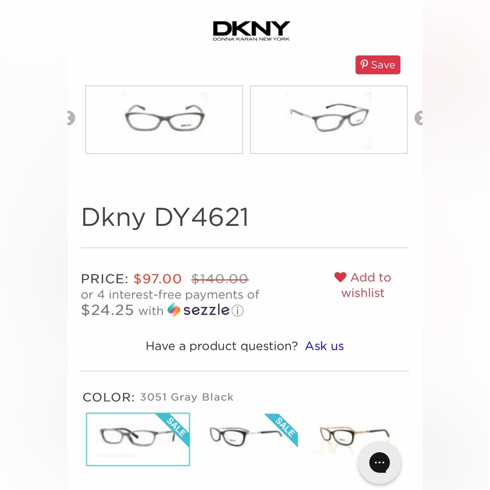 NWT DKNY eyeglass frames - Picture 5 of 6